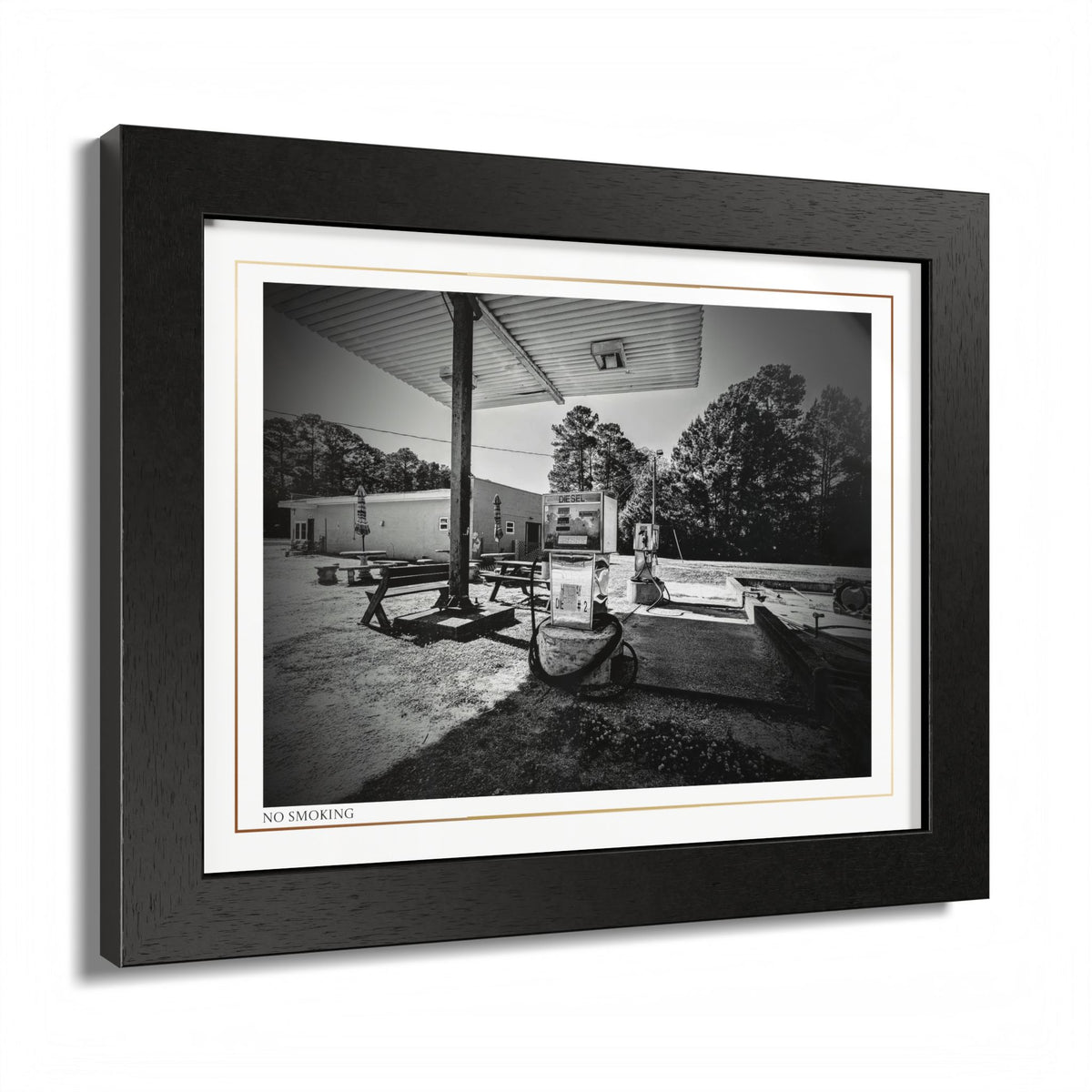 Acqua Carta Original 'No Smoking' Framed Art, Gas Station Art, Home Art