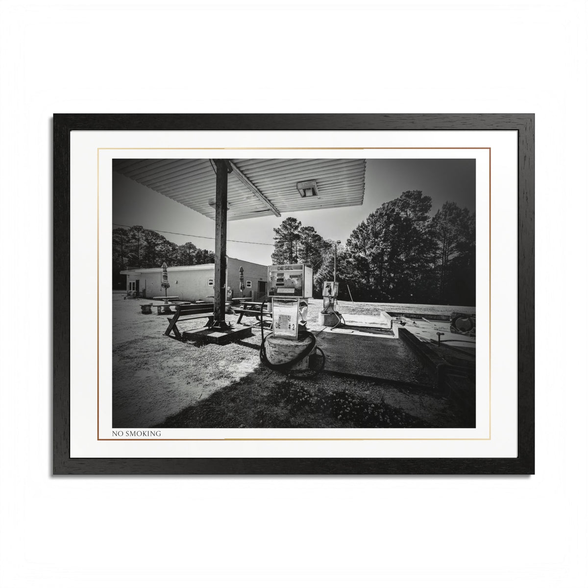 Acqua Carta Original 'No Smoking' Framed Art, Gas Station Art, Home Art