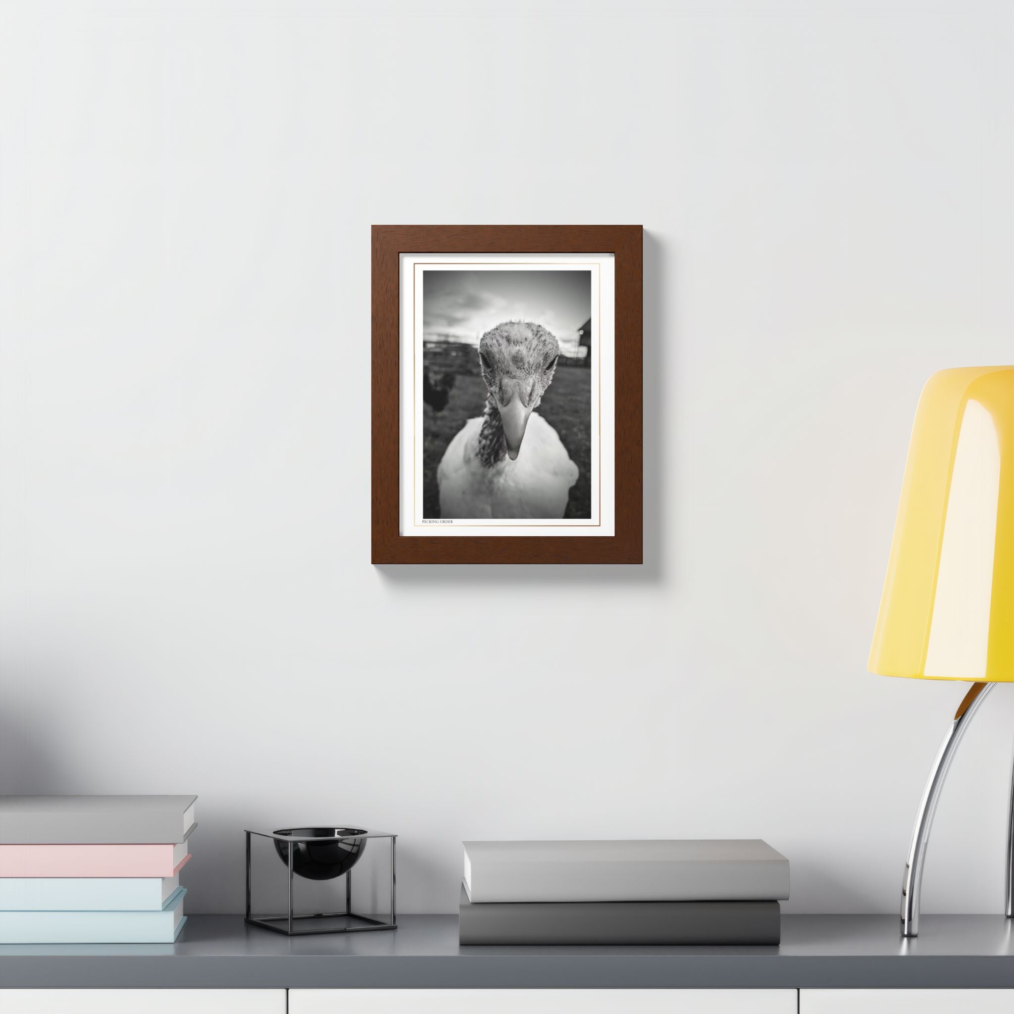 Acqua Carta Original 'Pecking Order' Framed Art, Farm Decor for Animal Lovers, Home Art