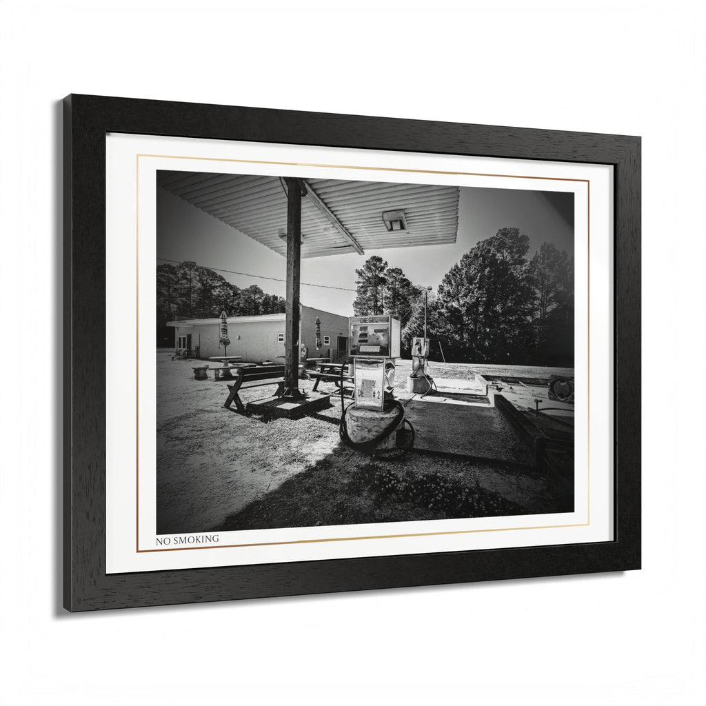 Acqua Carta Original 'No Smoking' Framed Art, Gas Station Art, Home Art