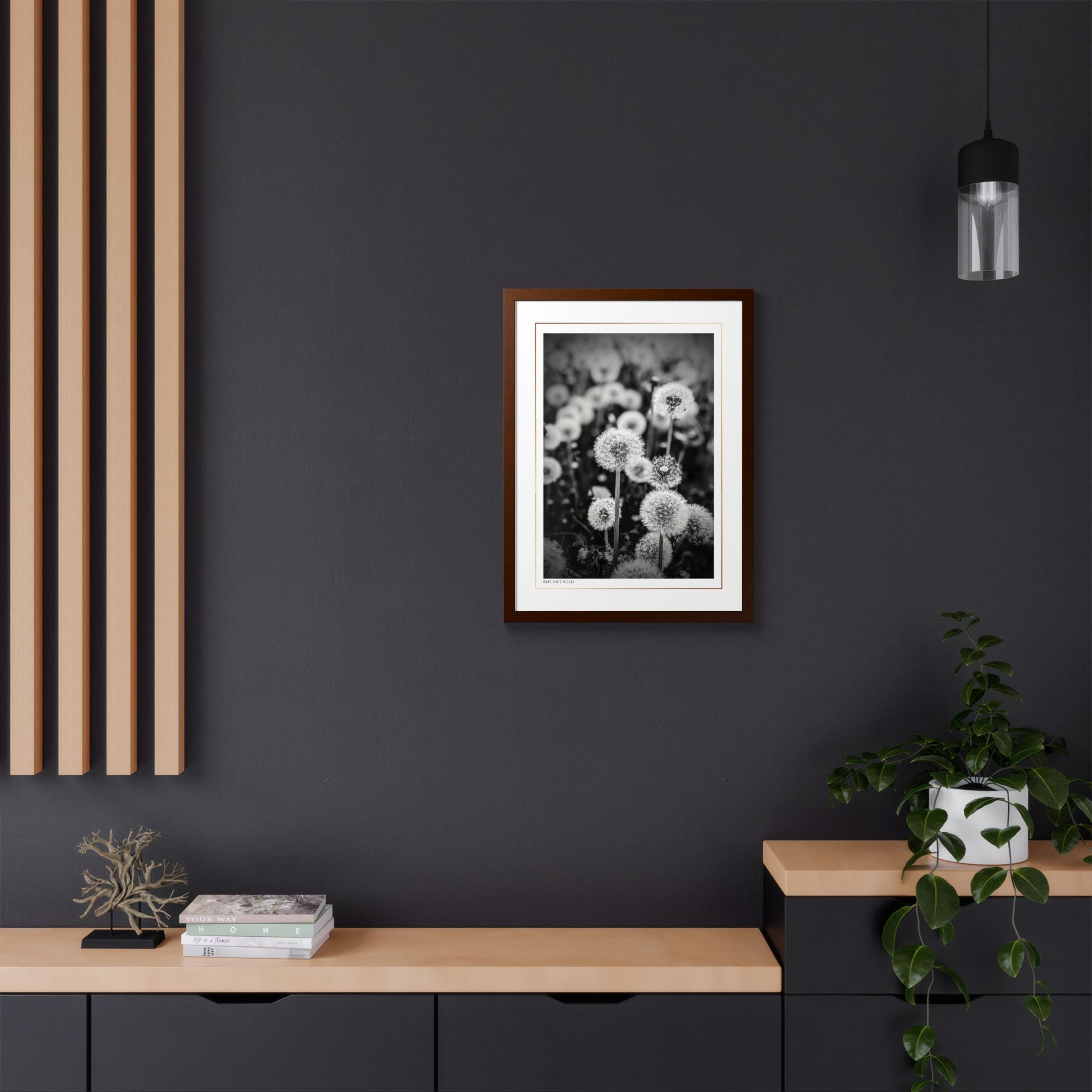 Acqua Carta Original 'Precious Weed' Framed Art, Flower Decor for Nature Lovers, Home Art