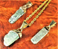 Green Kyanite Crystal Small Petite Pendant (Gold Plated) Gemstone