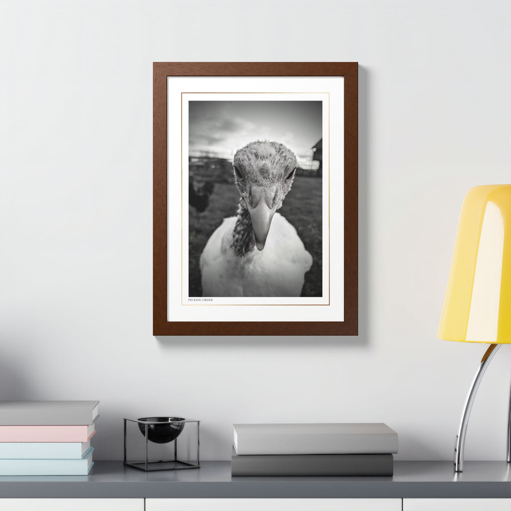 Acqua Carta Original 'Pecking Order' Framed Art, Farm Decor for Animal Lovers, Home Art