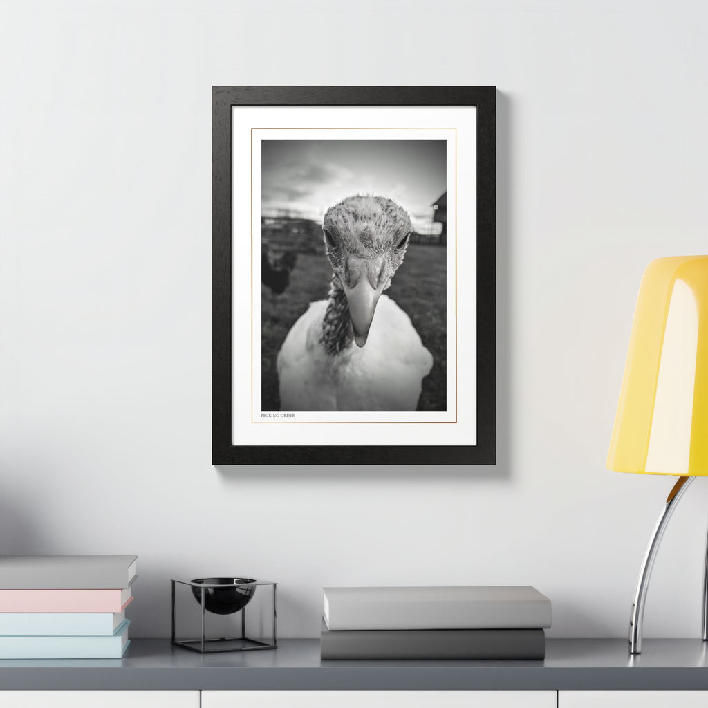 Acqua Carta Original 'Pecking Order' Framed Art, Farm Decor for Animal Lovers, Home Art