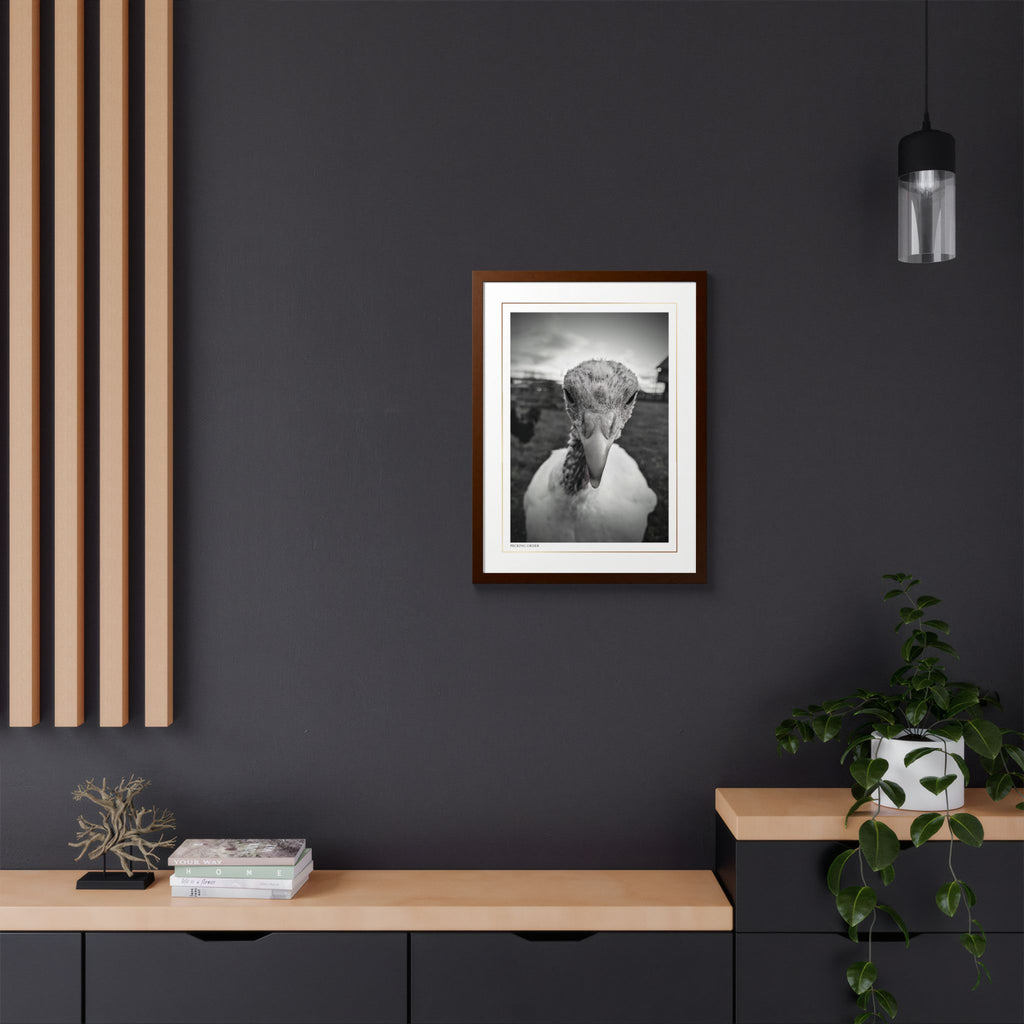 Acqua Carta Original 'Pecking Order' Framed Art, Farm Decor for Animal Lovers, Home Art