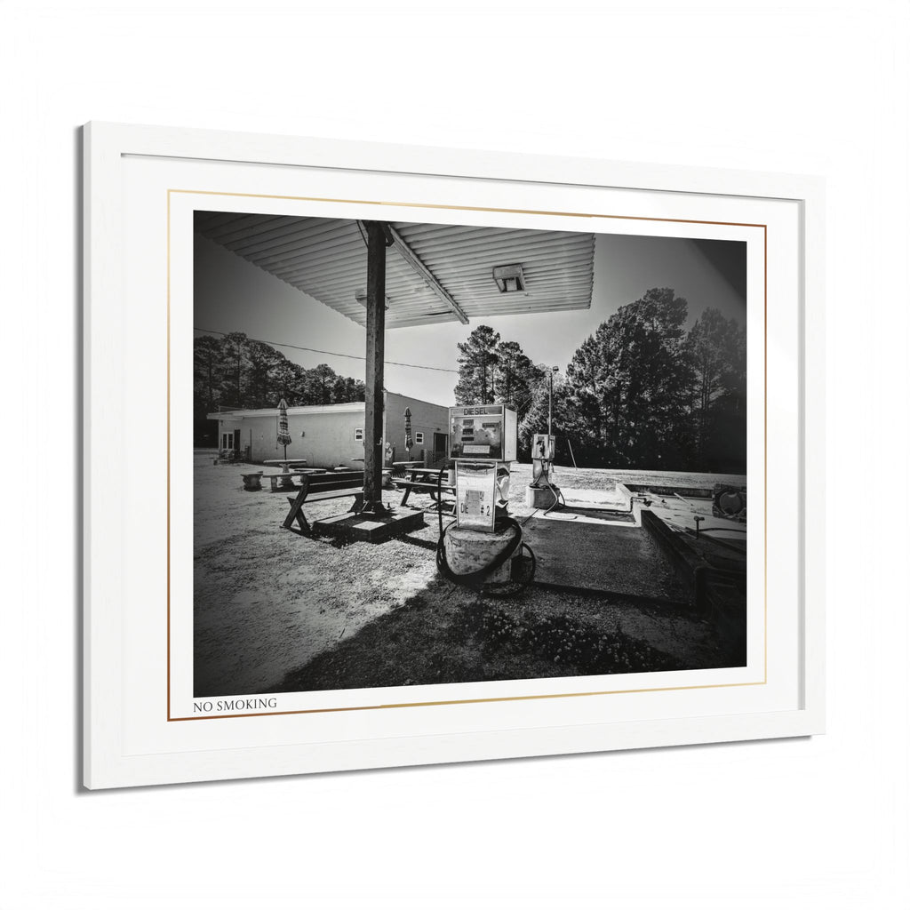 Acqua Carta Original 'No Smoking' Framed Art, Gas Station Art, Home Art