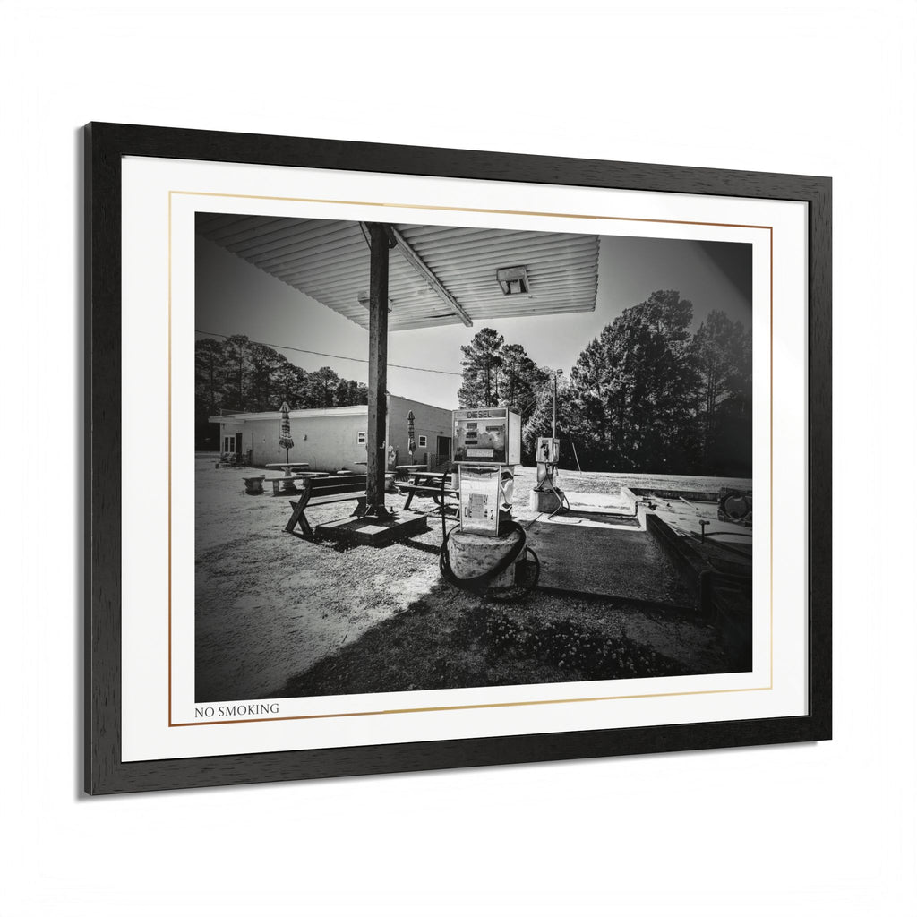 Acqua Carta Original 'No Smoking' Framed Art, Gas Station Art, Home Art