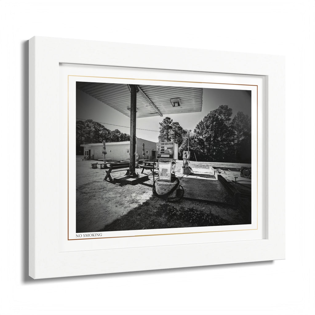 Acqua Carta Original 'No Smoking' Framed Art, Gas Station Art, Home Art