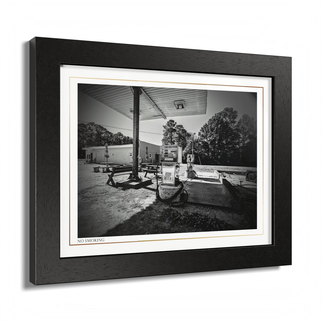 Acqua Carta Original 'No Smoking' Framed Art, Gas Station Art, Home Art