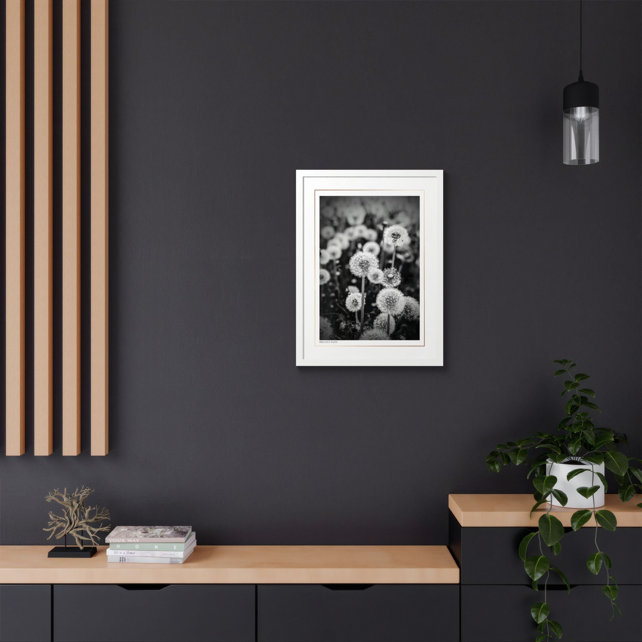 Acqua Carta Original 'Precious Weed' Framed Art, Flower Decor for Nature Lovers, Home Art