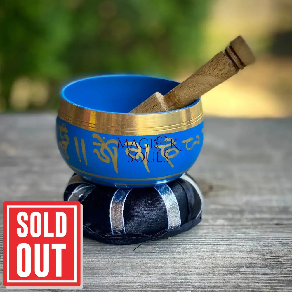 Tibetan Singing Bowl — Himalayan Sound Healing Bowl with Striker & Cushion