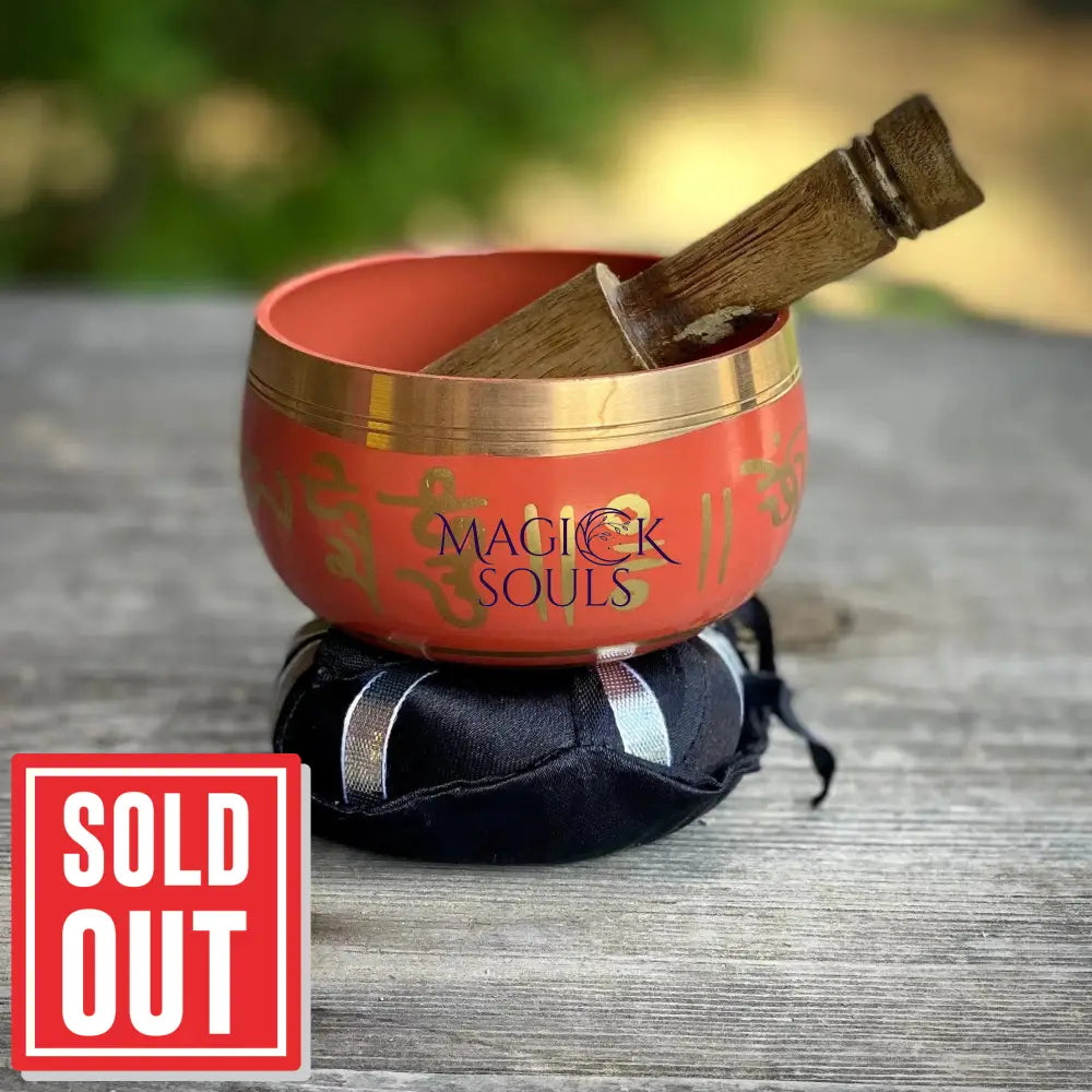 Tibetan Singing Bowl — Himalayan Sound Healing Bowl with Striker & Cushion