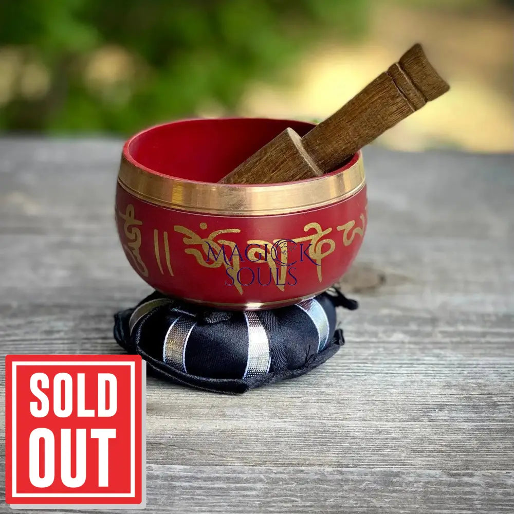 Tibetan Singing Bowl — Himalayan Sound Healing Bowl with Striker & Cushion