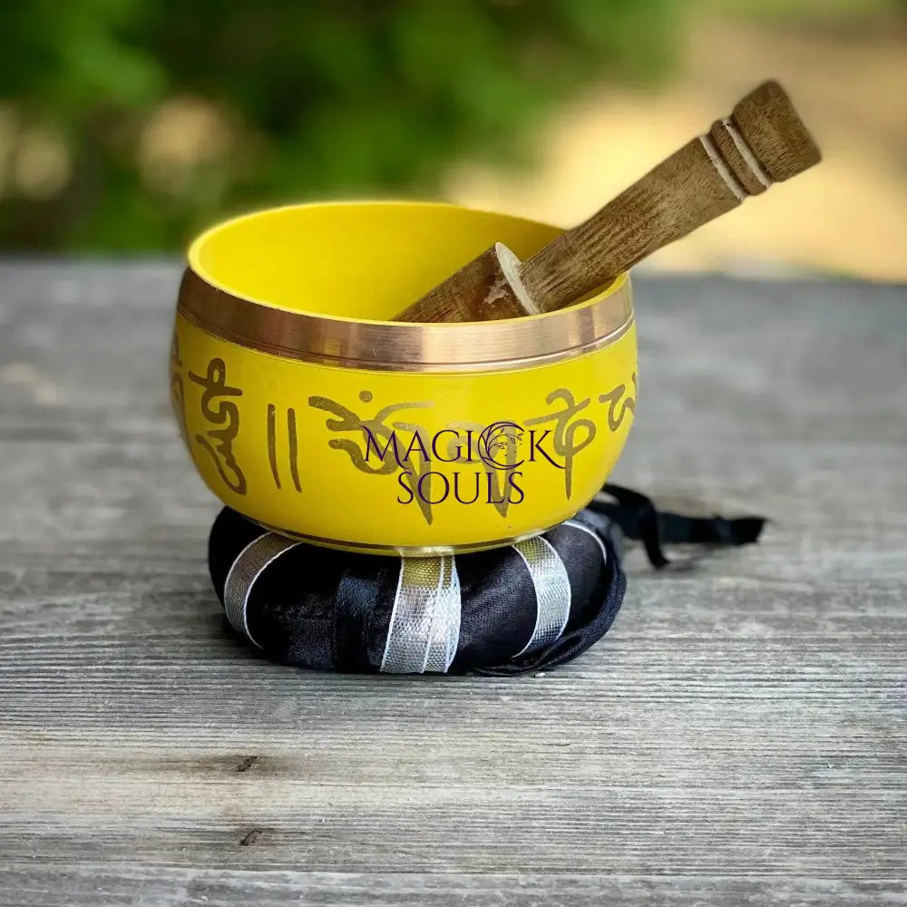 Tibetan Singing Bowl — Himalayan Sound Healing Bowl with Striker & Cushion